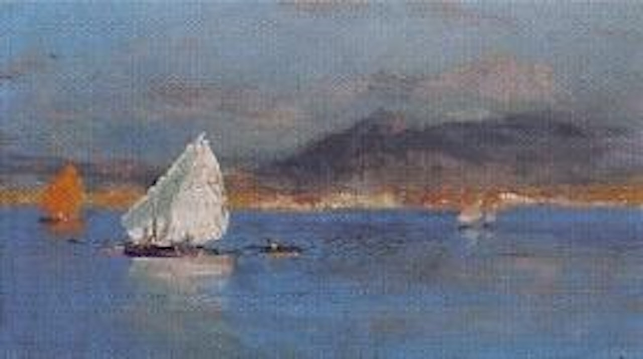 Sailing boat off coast by Carlo Brancaccio