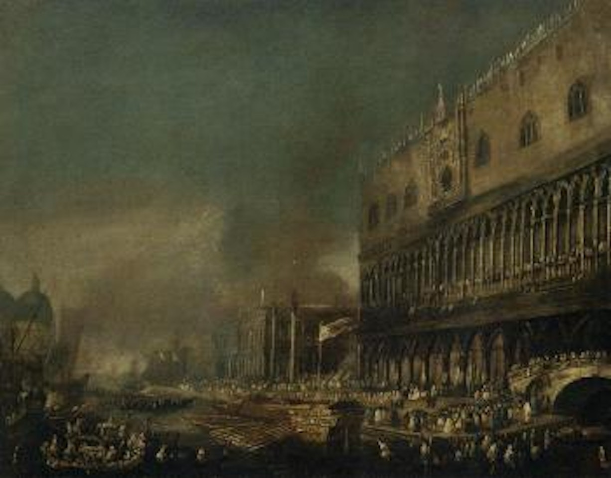 The Bucintoro at the Molo by Venetian School