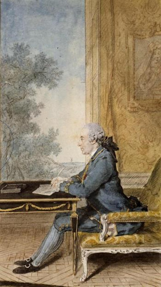 Seated gentleman writing a letter by Louis Carrogis Carmontelle