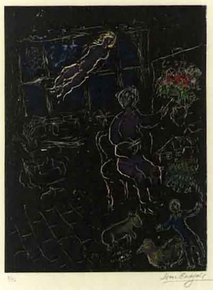 Studio at night by Marc Chagall