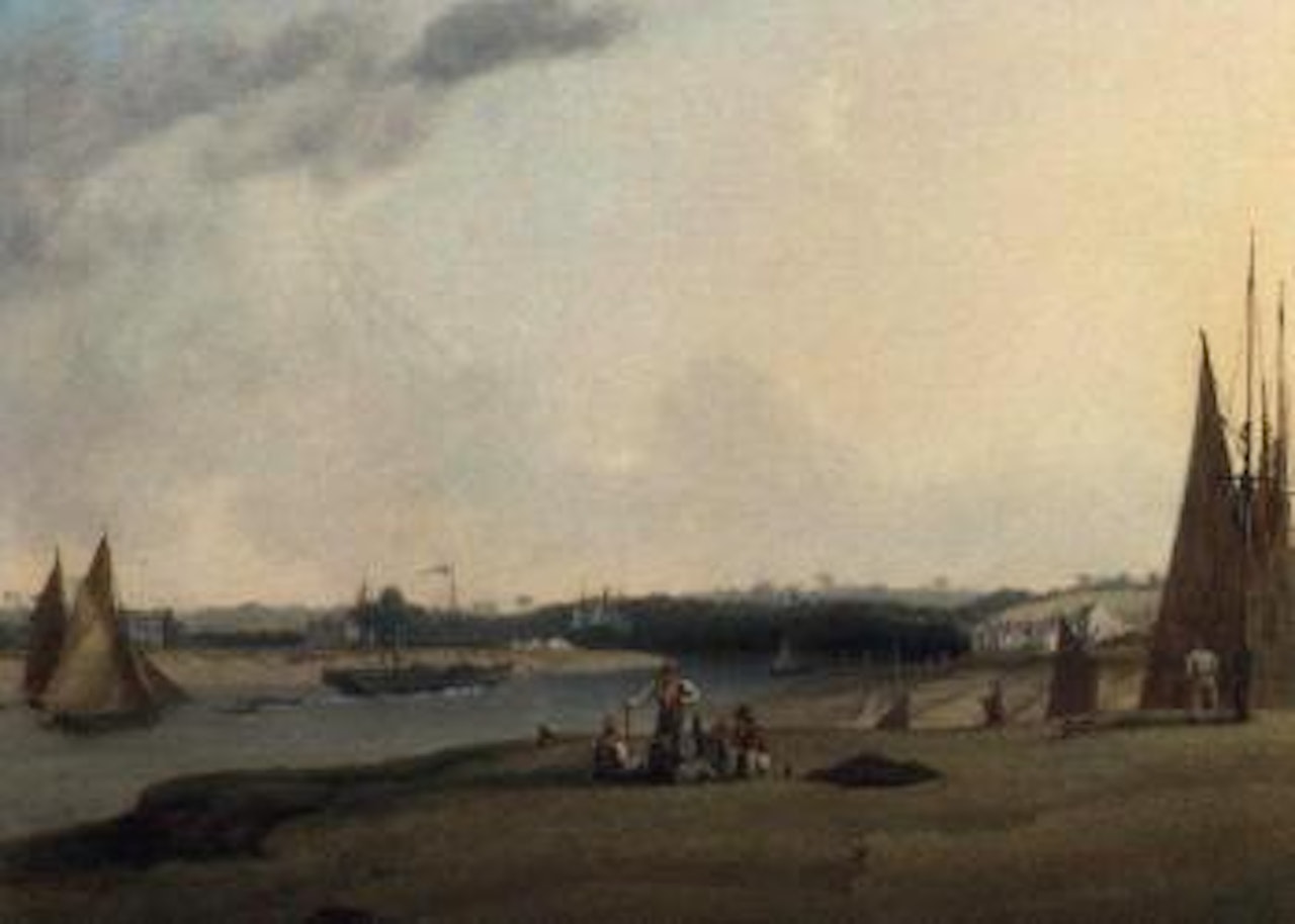 Paddle-steamer and other shipping on the River Avon at Pill, near Bristol by Joseph Walter Of Bristol