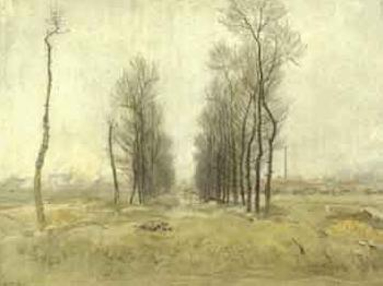 L'allee d'arbres en hiver by Jean Francois Raffaelli