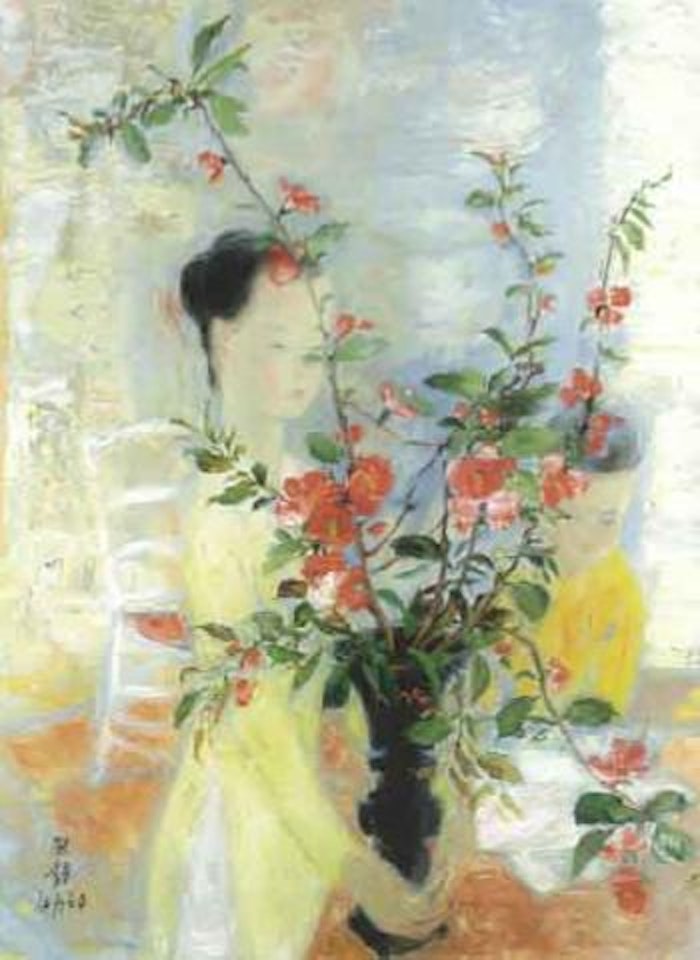 Jeune femme au bouquet by Le Pho
