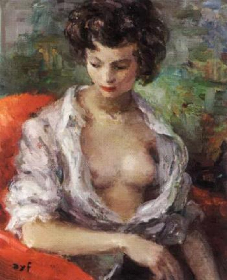 Le modele au buste denude by Marcel Dyf