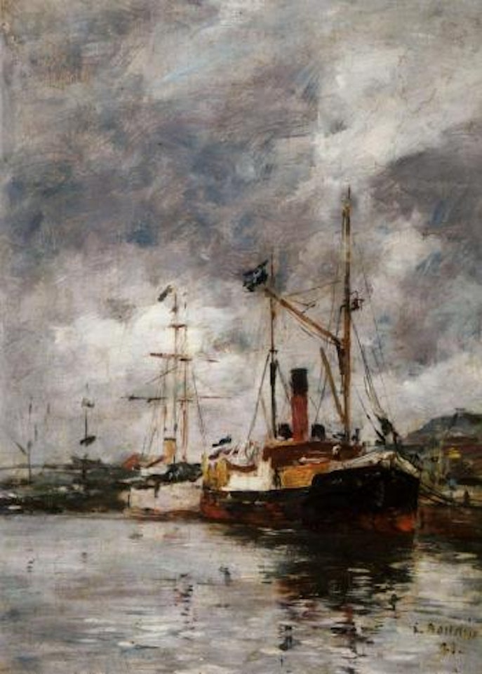 Coin de bassin a Deauville by Eugène Boudin