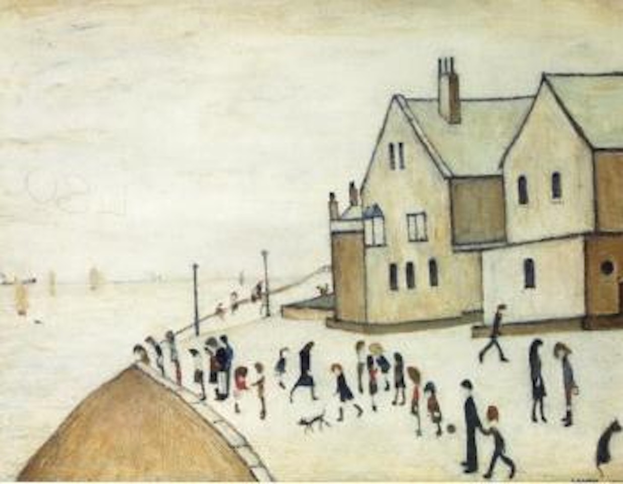 On a promenade: Hartlepool by Laurence Stephen Lowry