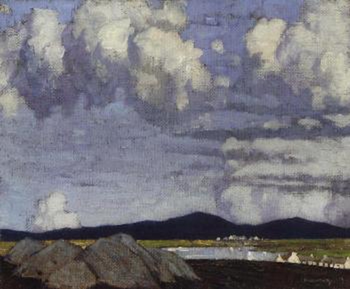 Landscape with cottages by Paul Henry