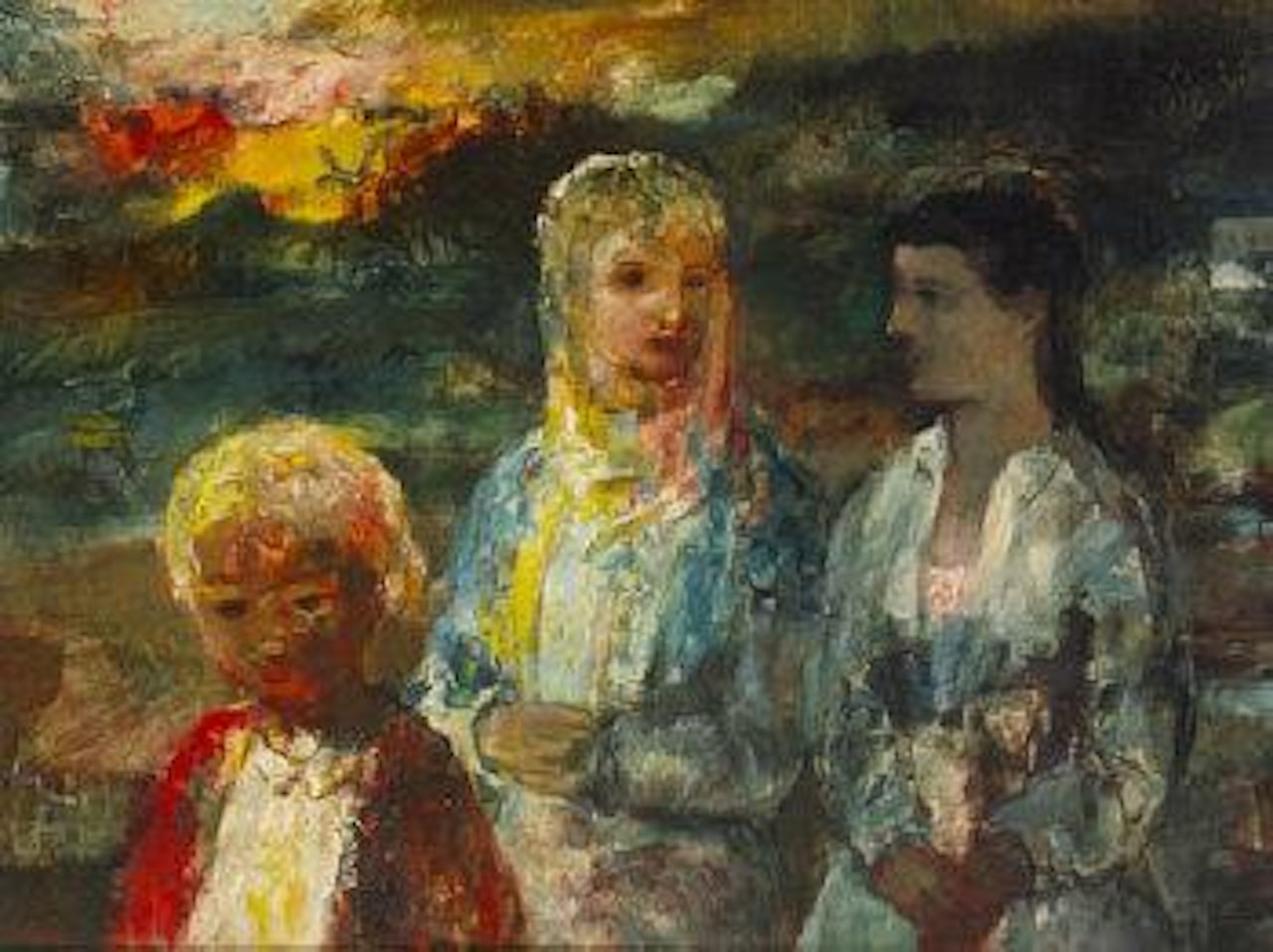 Two girls and a boy by Daniel O'Neill