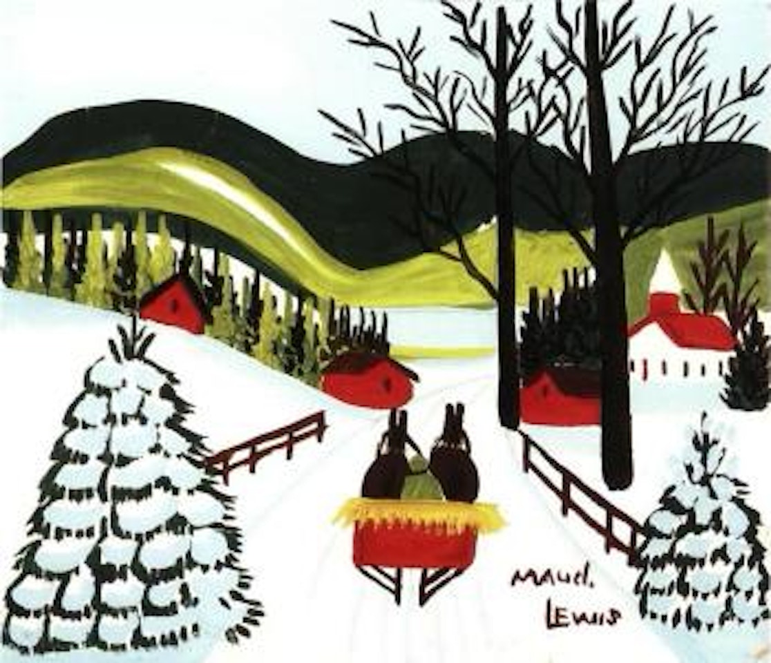 Sleigh ride in winter by Maud Lewis
