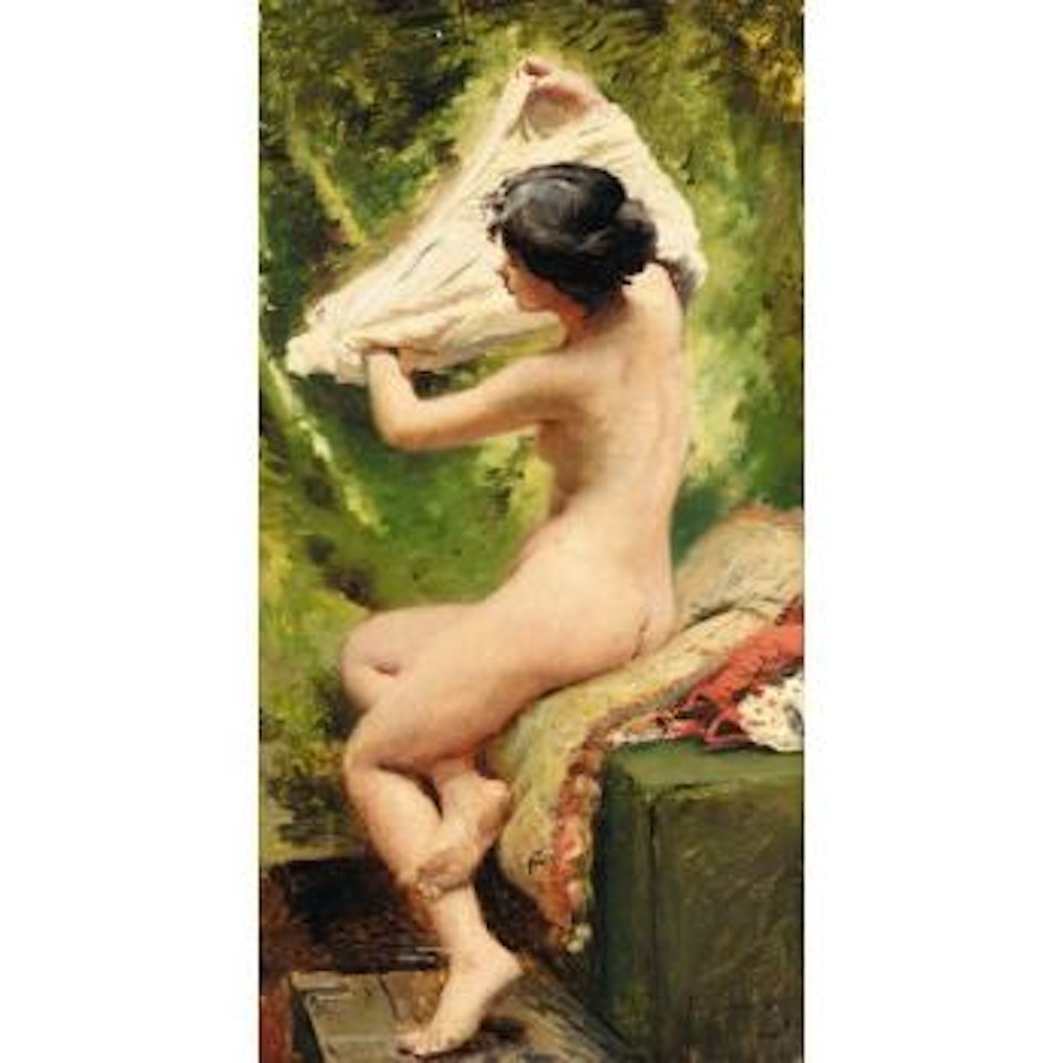 Beauty preparing to bathe by Konstantin Makovsky