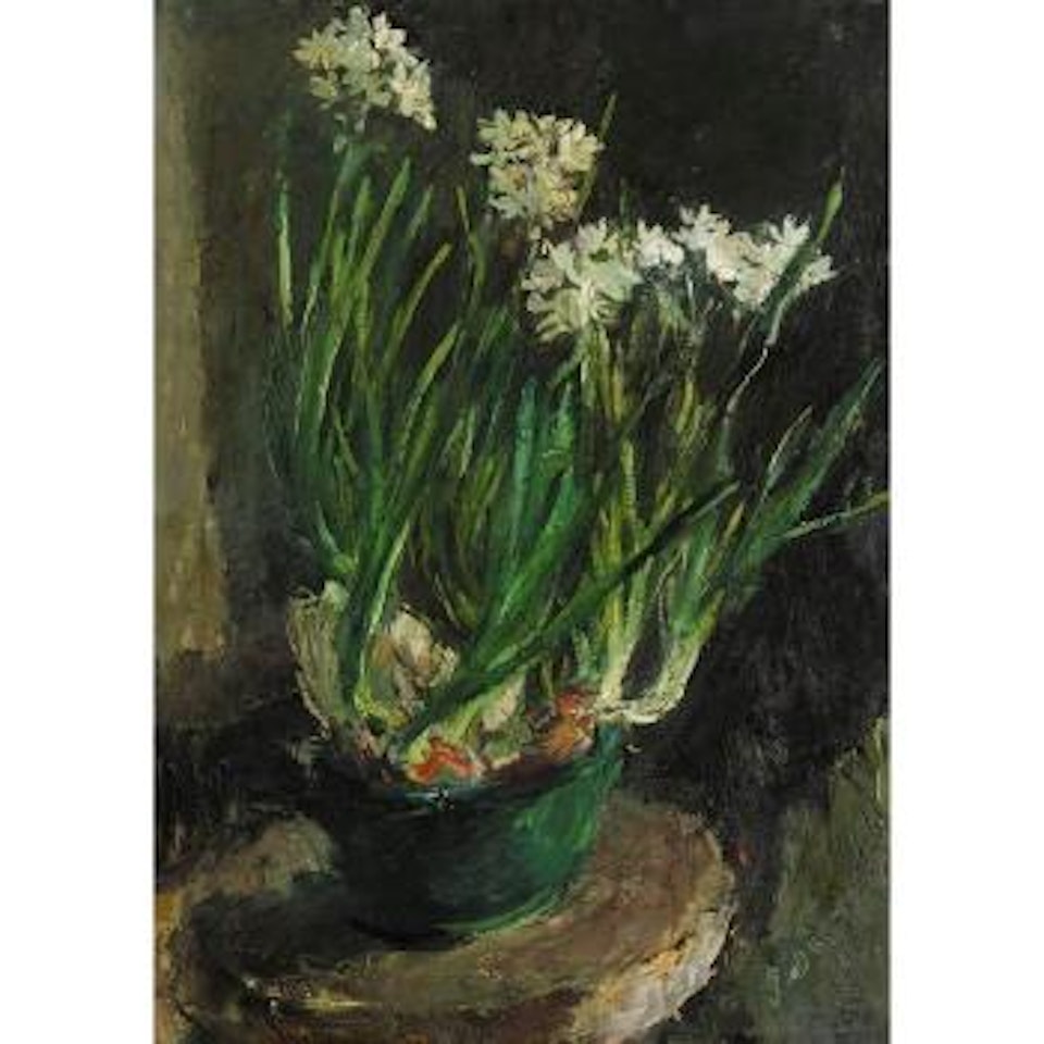 Flower in a green pot by Alexander Evgenievich Yakovlev