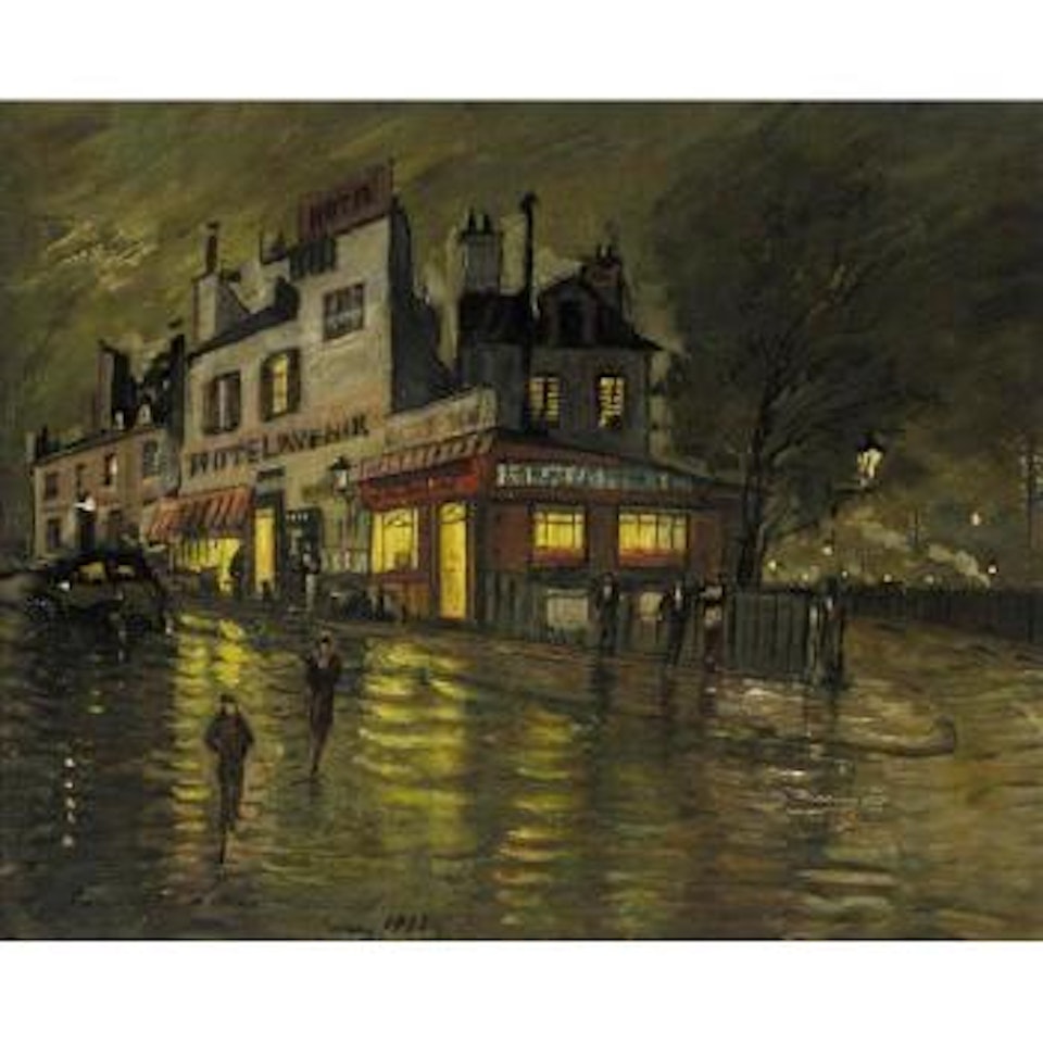 By the station by Konstantin Alekseevich Korovin