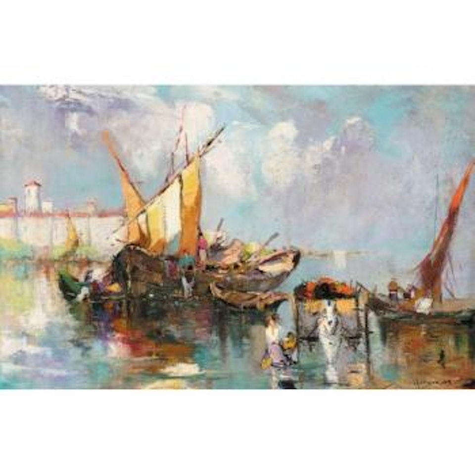 Italian lake by Georgij Aleksandrovic Lapschin