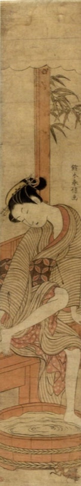 Beauty washing her feet by Suzuki Harunobu