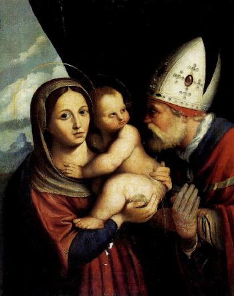 Madonna and Child and bishop by BOLOGNESE SCHOOL