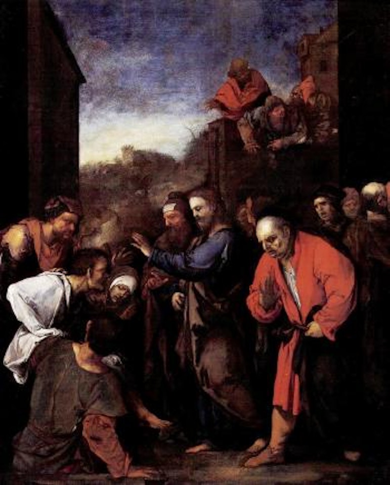 Lazarus resurrection by Circle of Luca Giordano