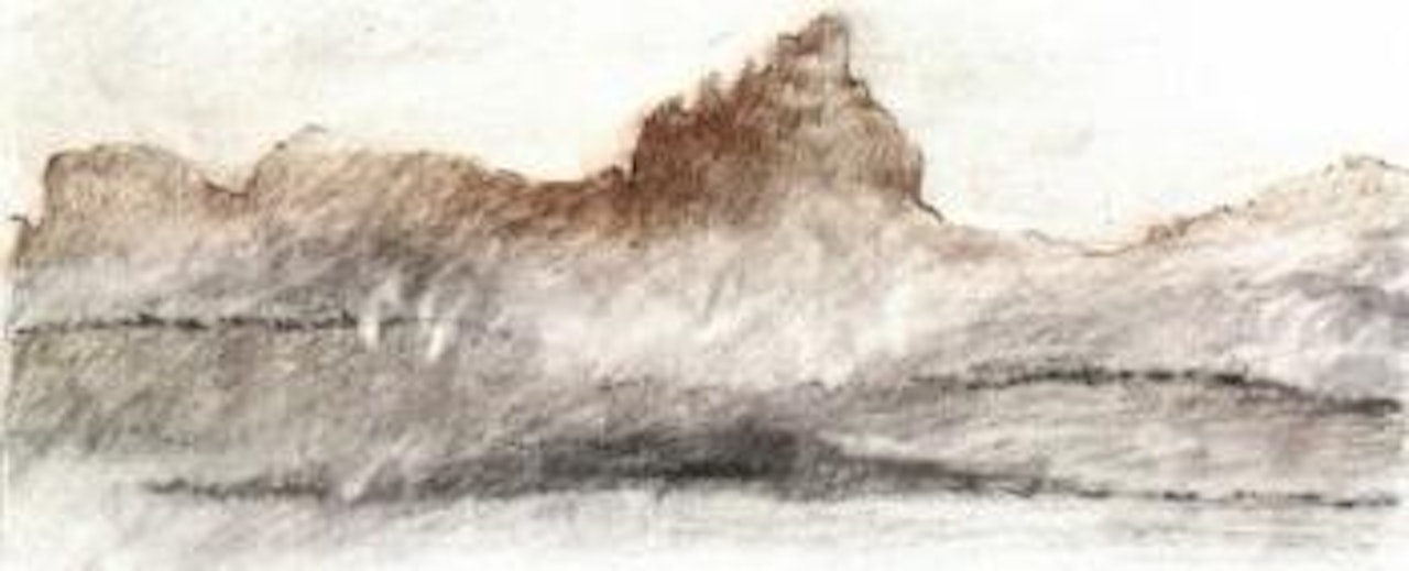 Landscape with brown hill. Landscape by Zoran Antonio Music