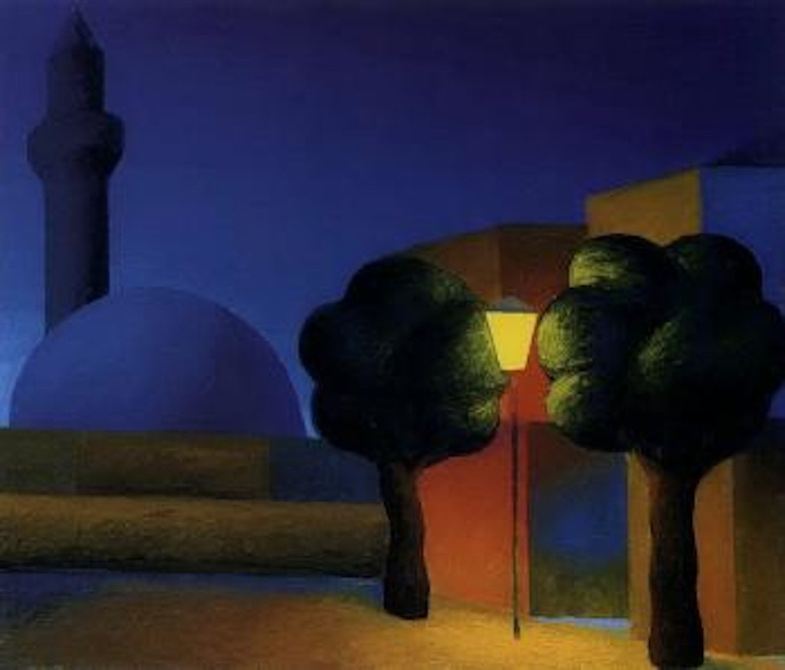 Street lamp and minaret by Salvo