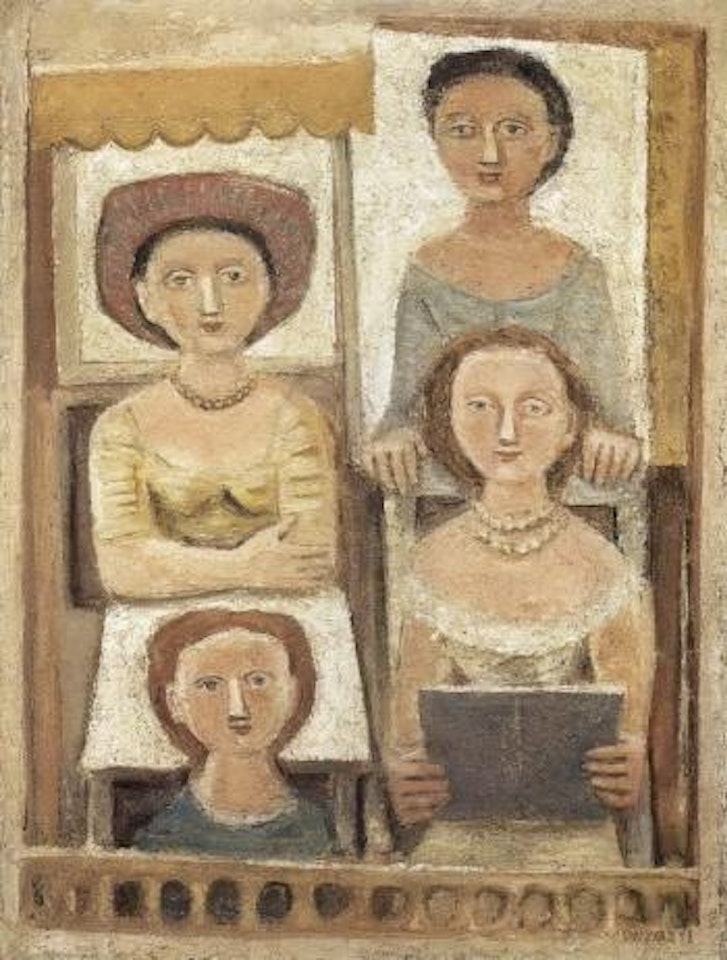 Women at table by Massimo Campigli