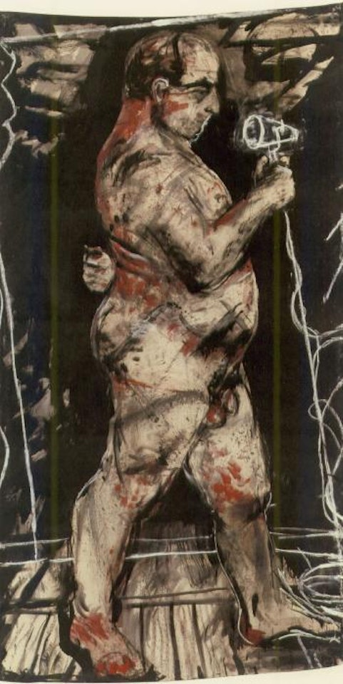 Man with microphone by William Kentridge