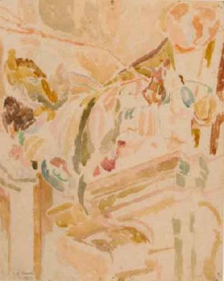 Interior, flowers on a mantlepiece, 46 Gordon Square by Duncan Grant