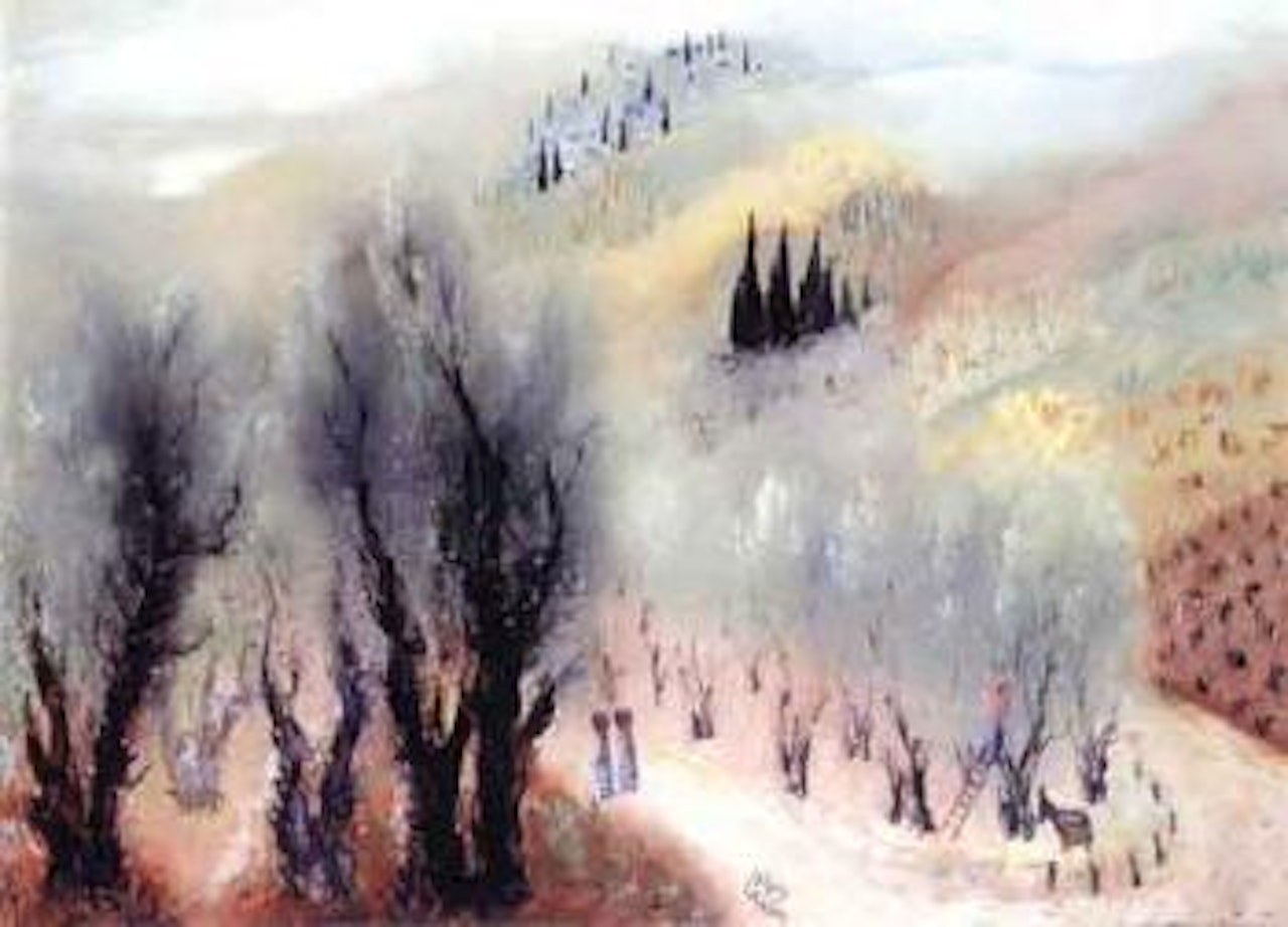 Misty morning in Galilee by Reuven Rubin