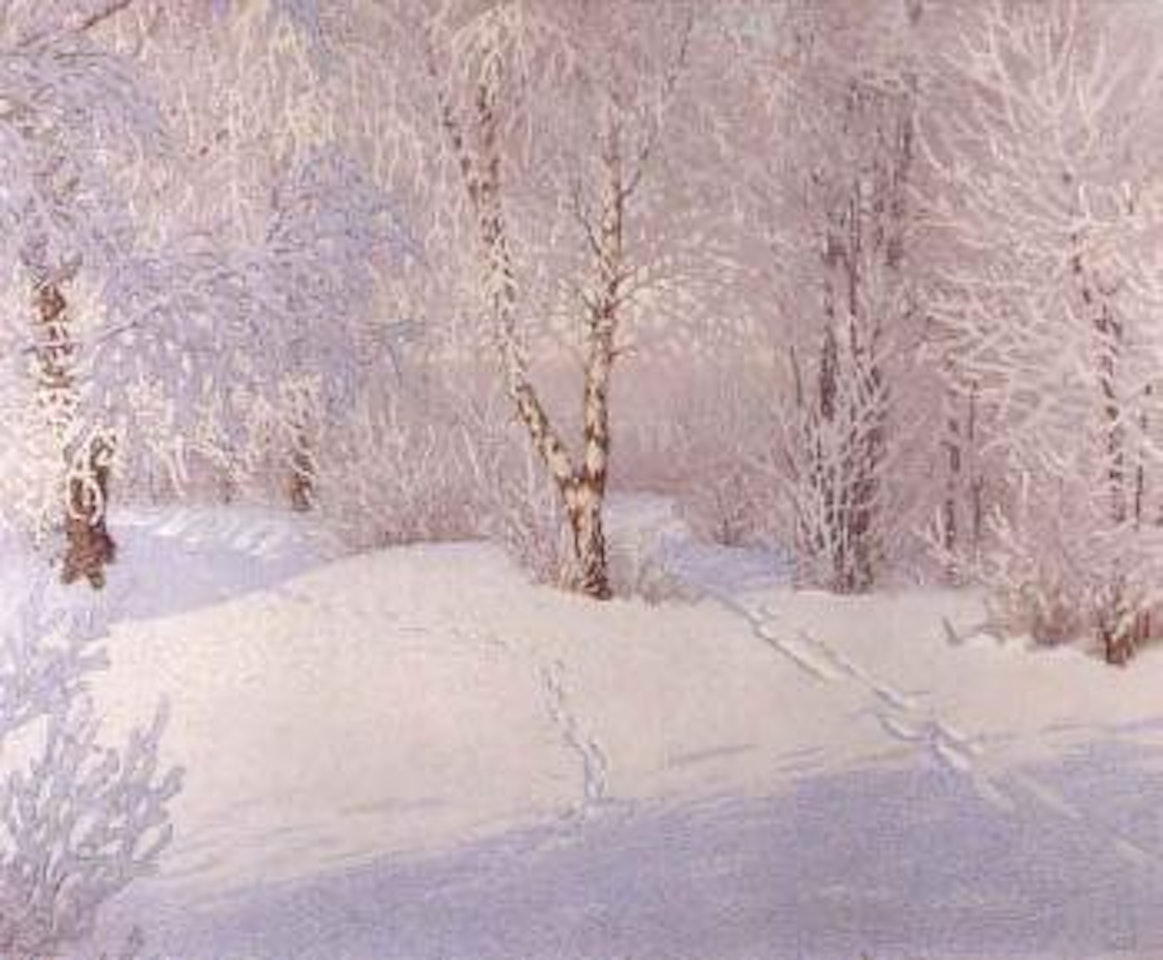 Winter landscape with hoare frost, Varmland by Gustaf Fjaestad