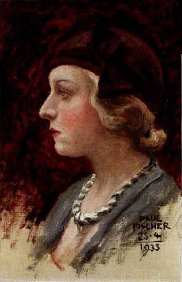 Young lady wearing hat by Paul Fischer