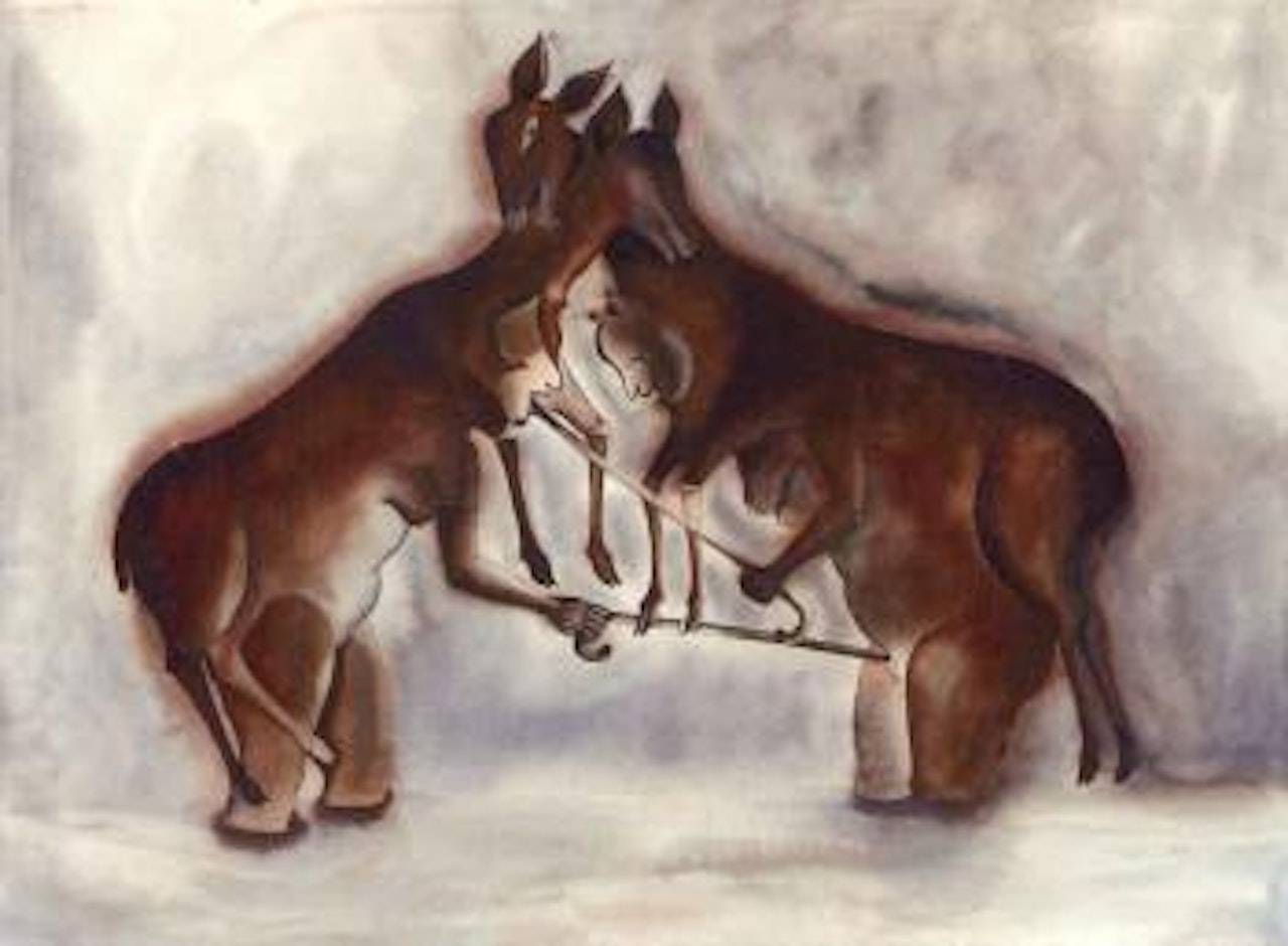 Deers not wanting to touch water by Francisco Toledo