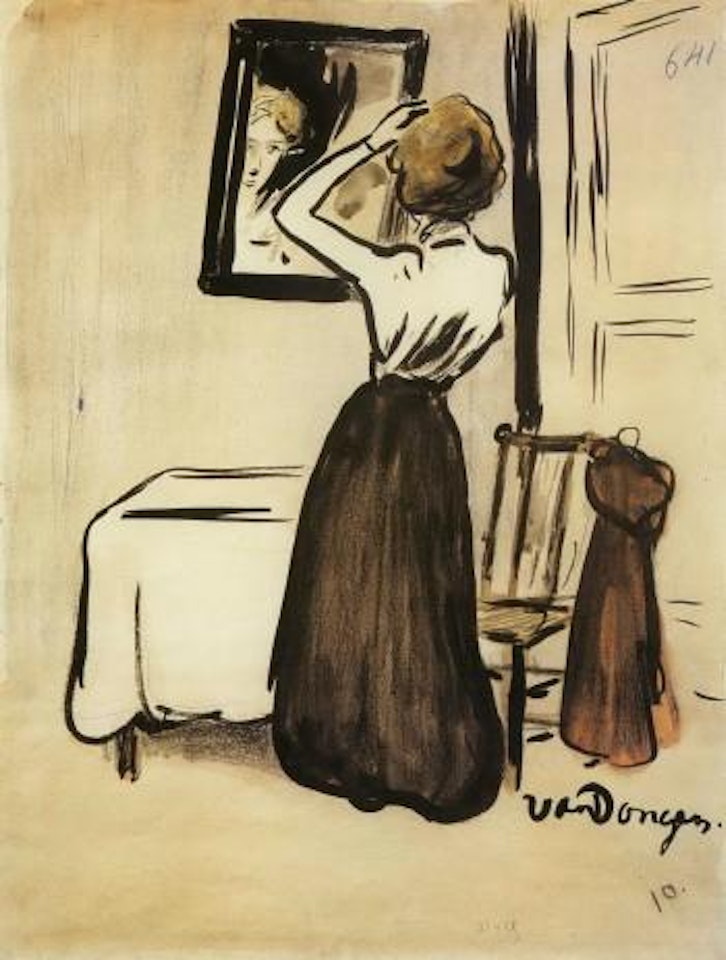 Elegante devant un miroir by Kees van Dongen