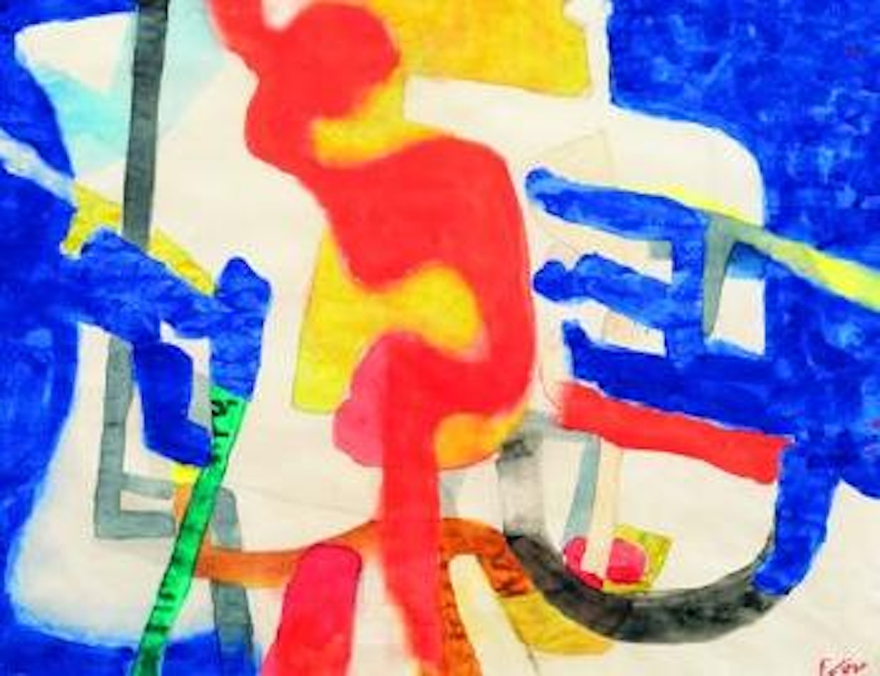 Composition blue, orange Juan et verge by Maurice Esteve