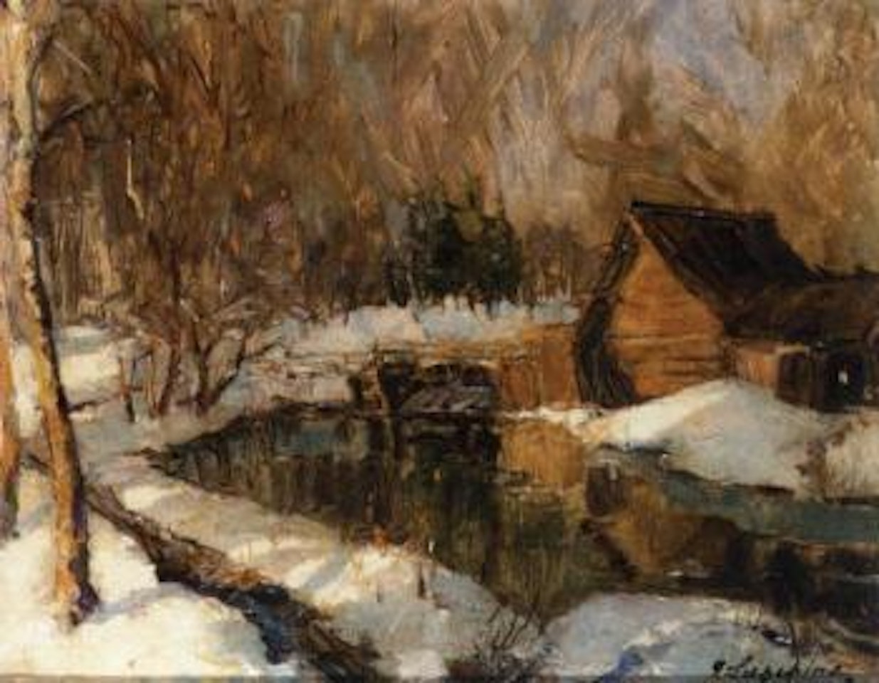 Winter sun by Georgij Aleksandrovic Lapschin