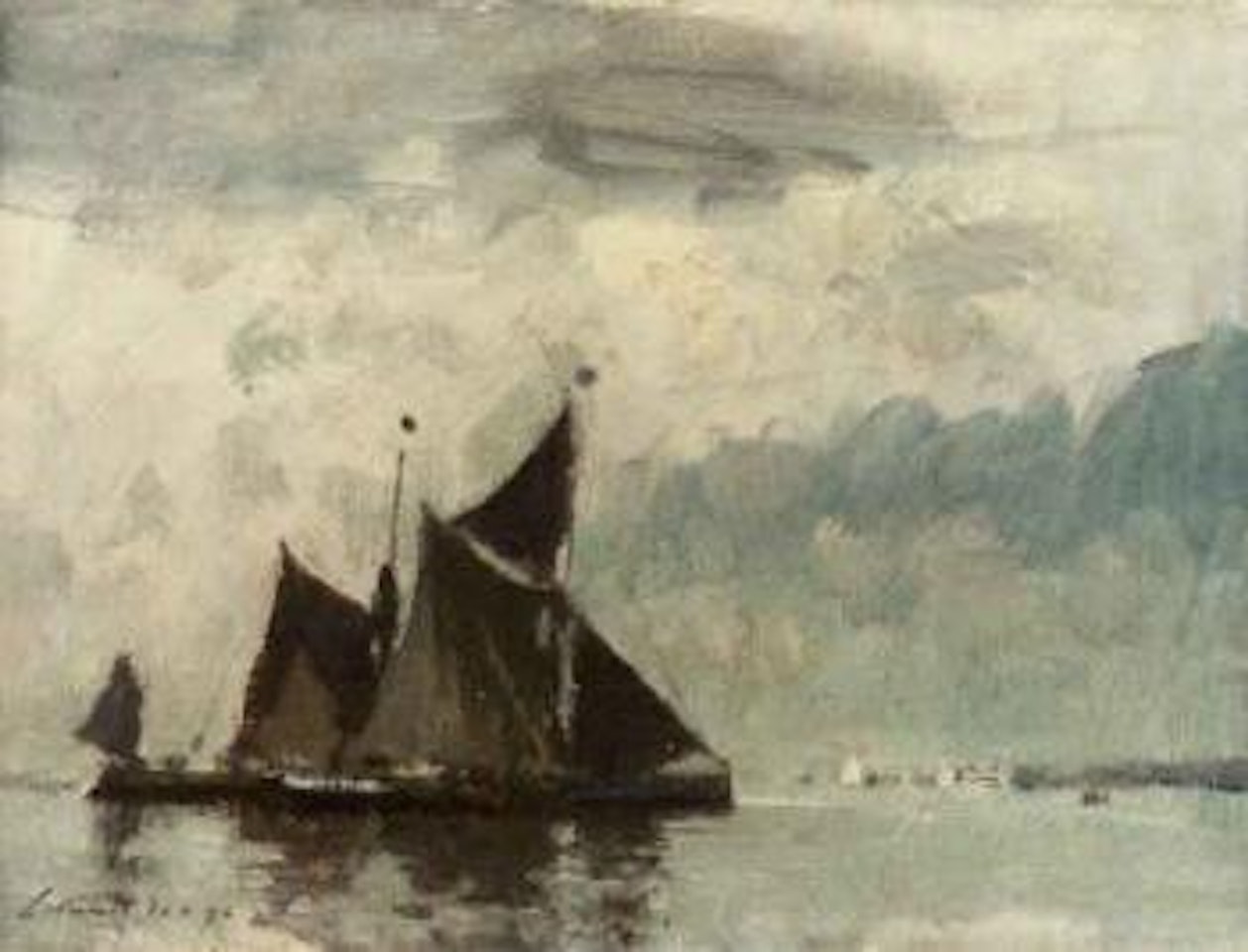 Barges under sail by Edward Seago