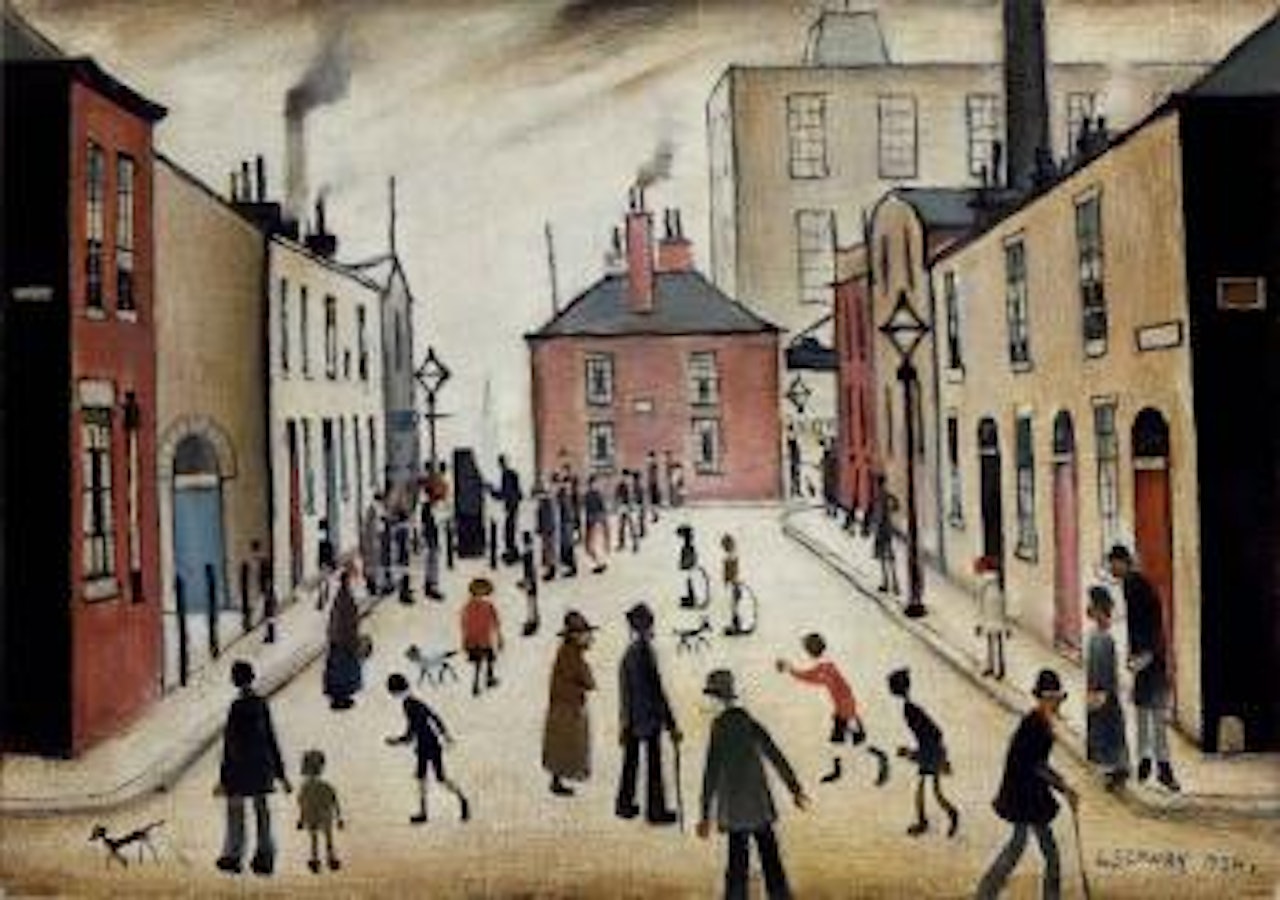 Organ grinder by Laurence Stephen Lowry
