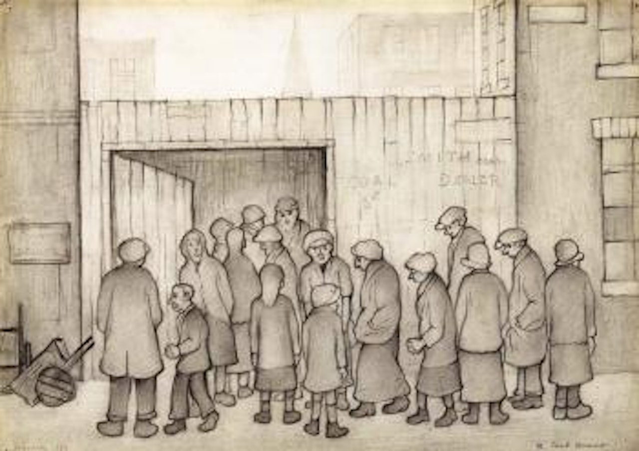 Coal queue by Laurence Stephen Lowry