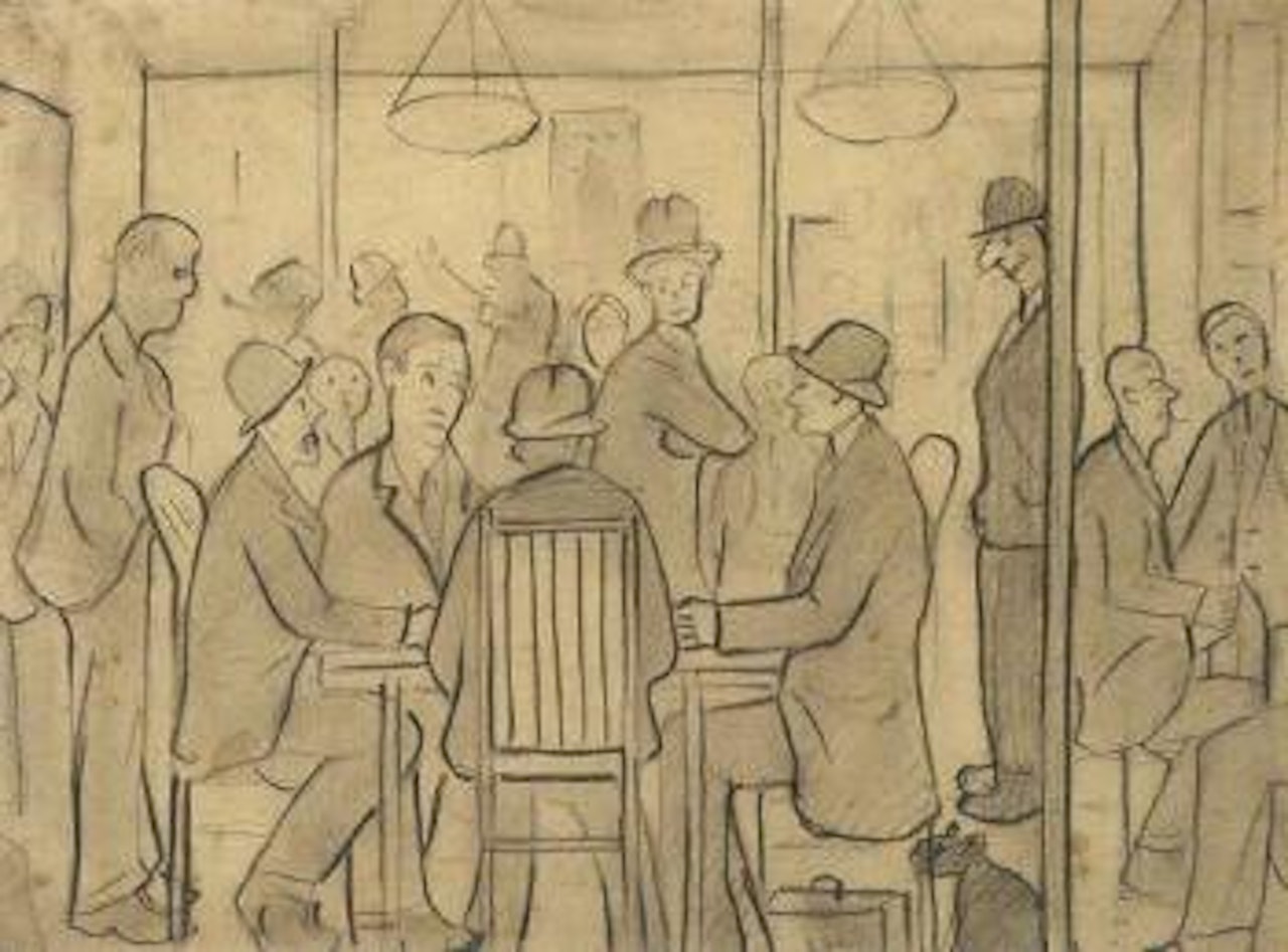 Men's club by Laurence Stephen Lowry
