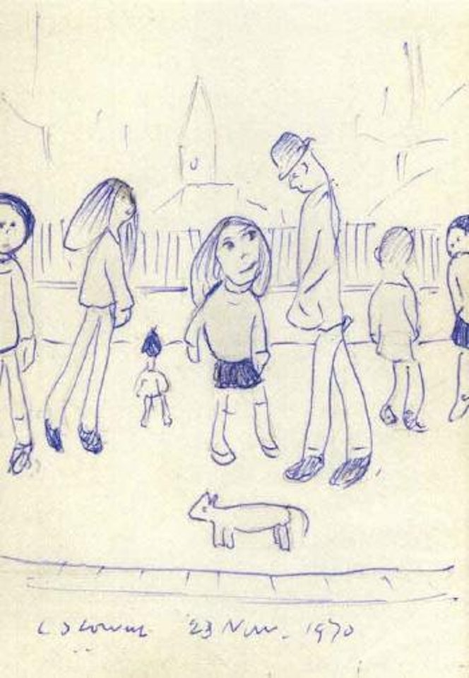 Figures in the street by Laurence Stephen Lowry