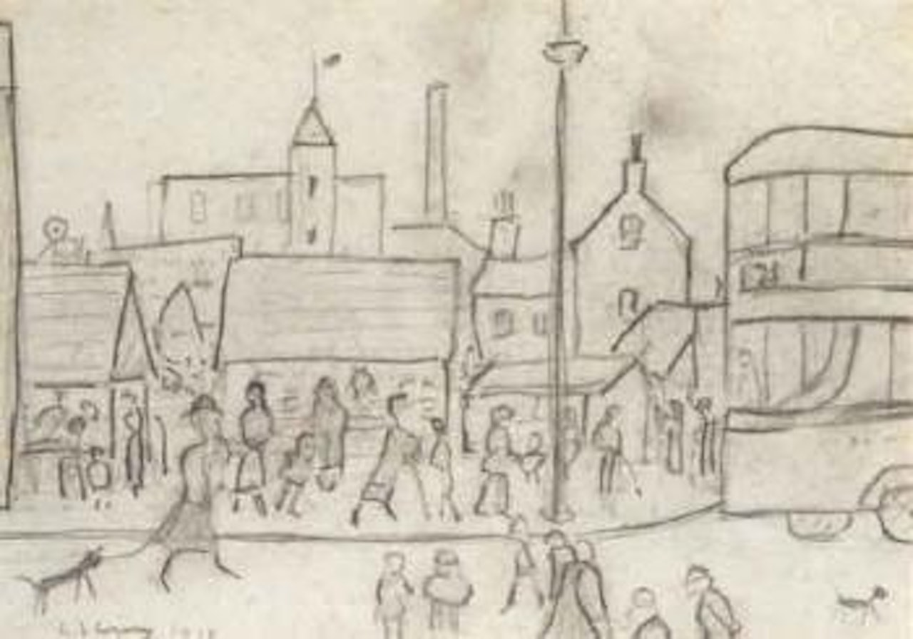 Street scene by Laurence Stephen Lowry
