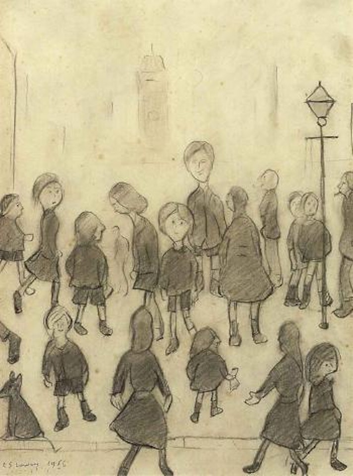 Figures in a street by Laurence Stephen Lowry