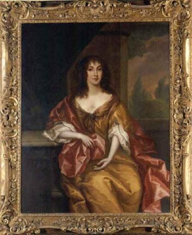 Portrait of a lady wearing a gold dress with pink wrap by Anthony van Dyck
