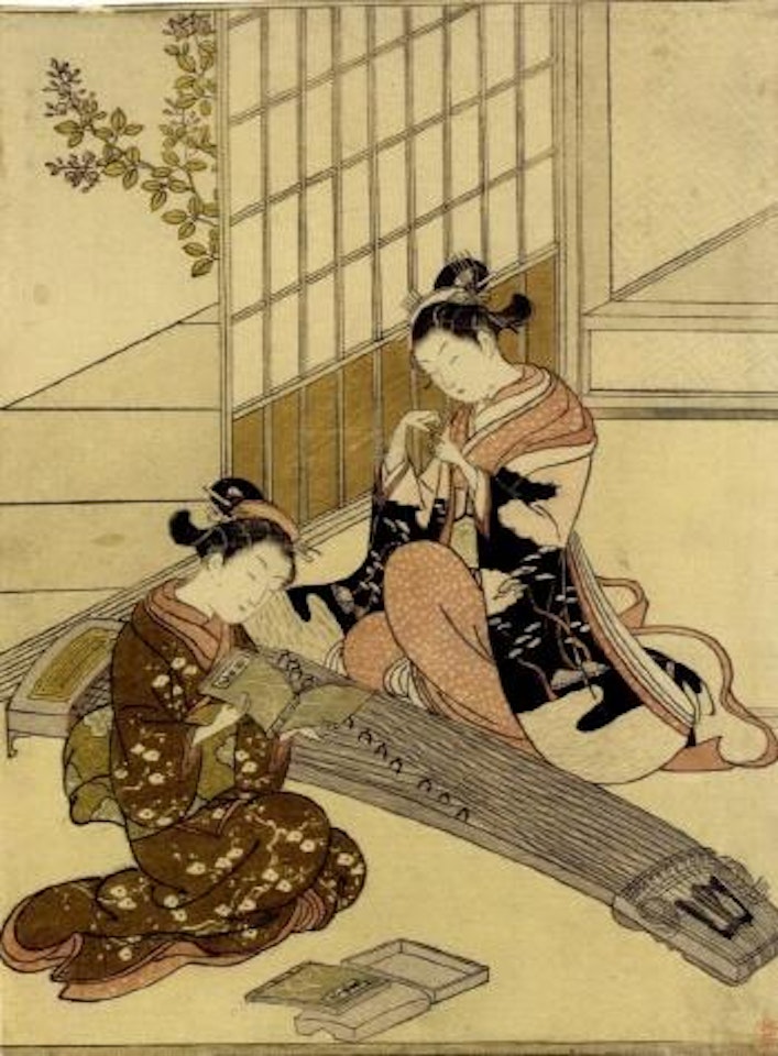 The descending geese of the Koto bridges by Suzuki Harunobu