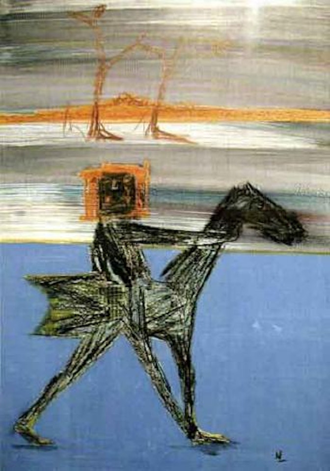 Kelly walking on water by Sidney Nolan