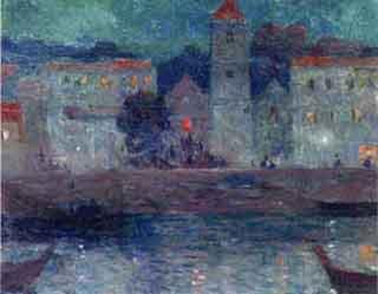 Le port, vue nocturne by Ferdinand du Puigaudeau