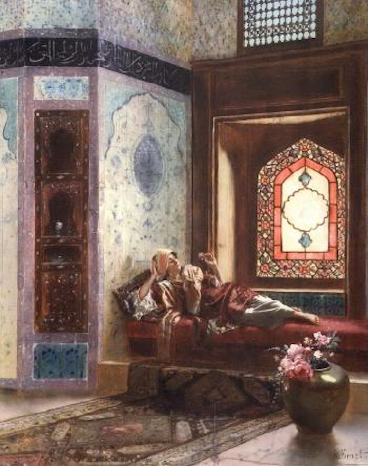 Orientale alanguie a la rose by Rudolf Ernst