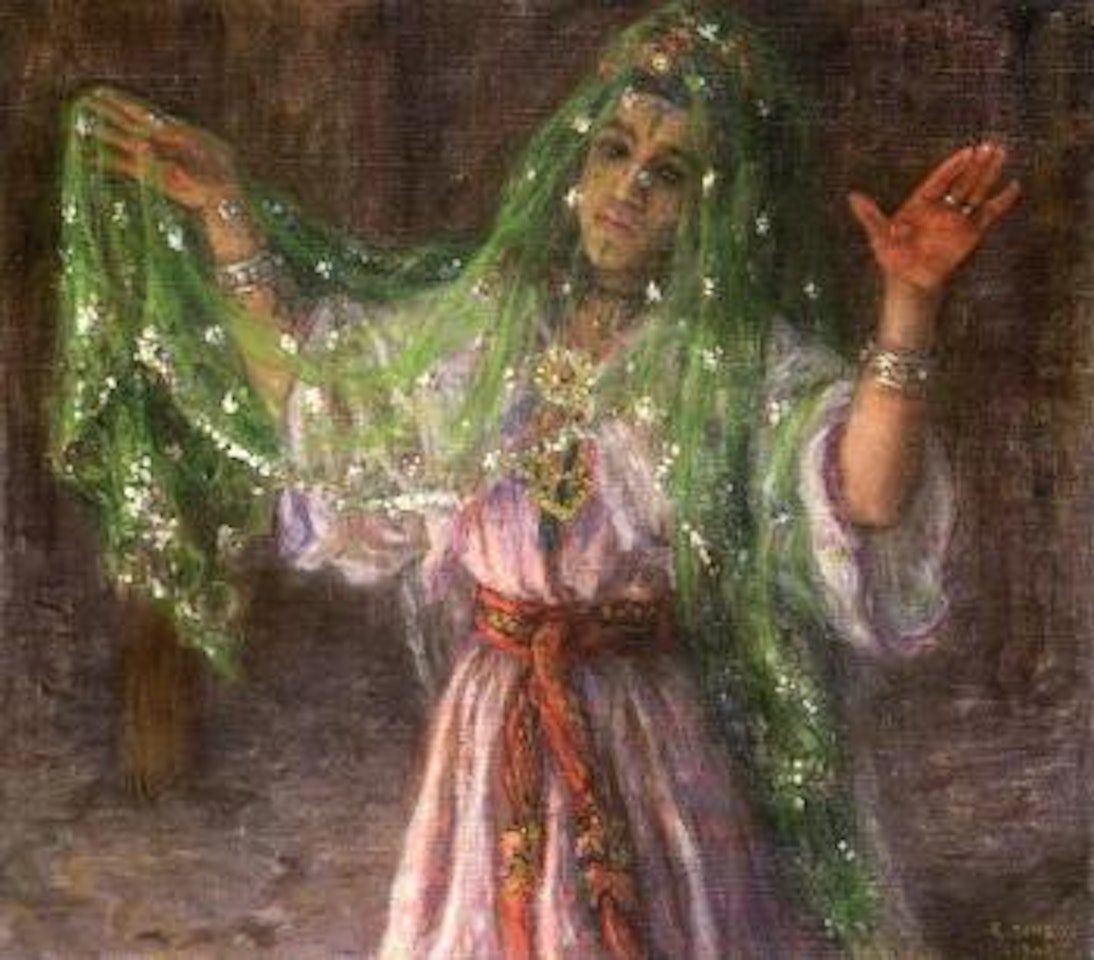 Jeune danseuse au voile vert by Etienne Alphonse Dinet