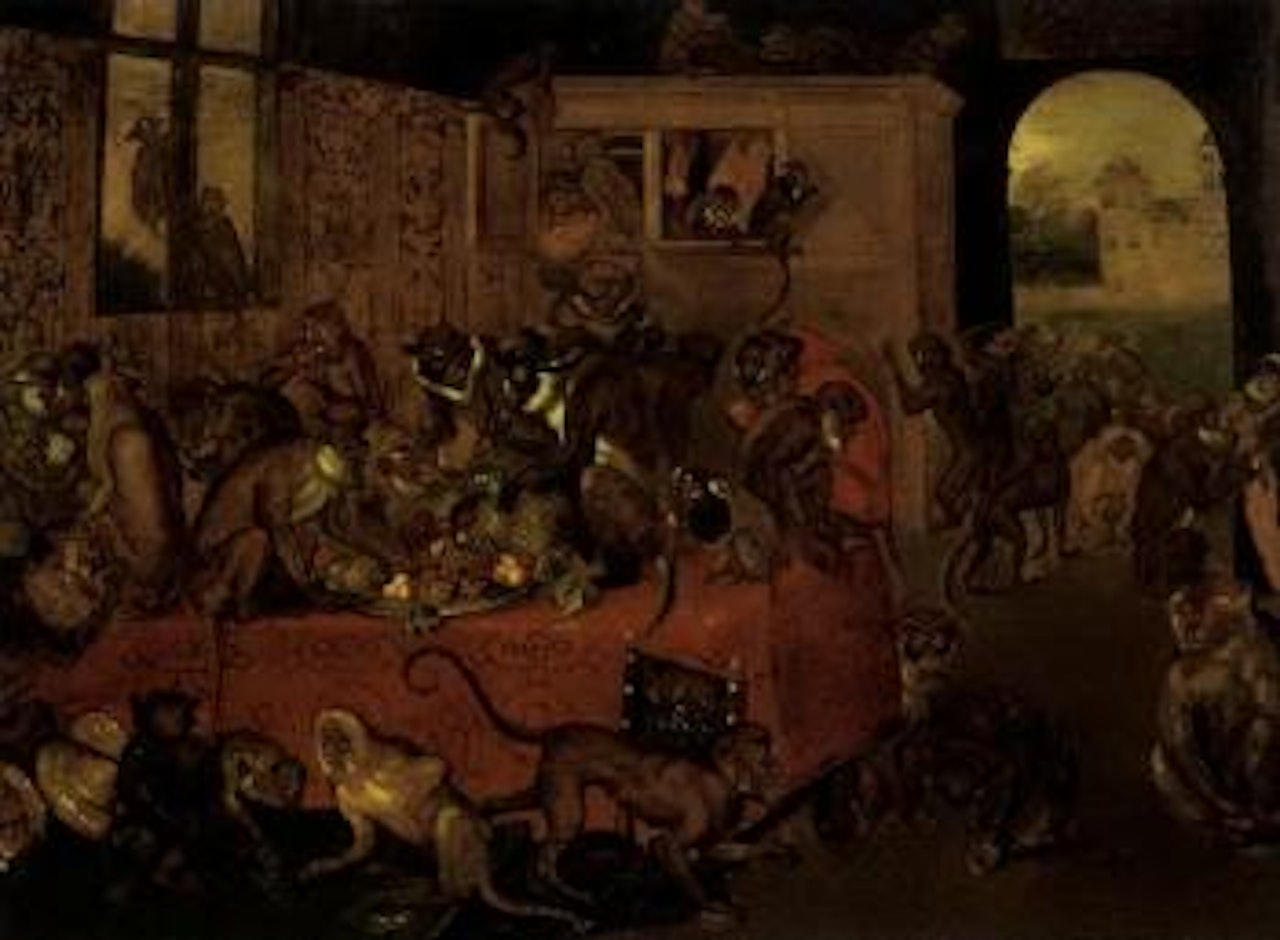 Monkey feast by Jan Van Kessel The Elder