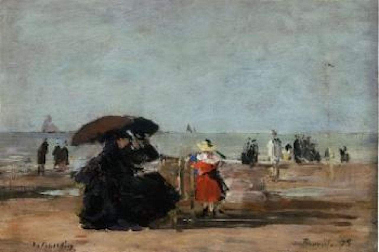 Trouville scene de plage by Eugène Boudin