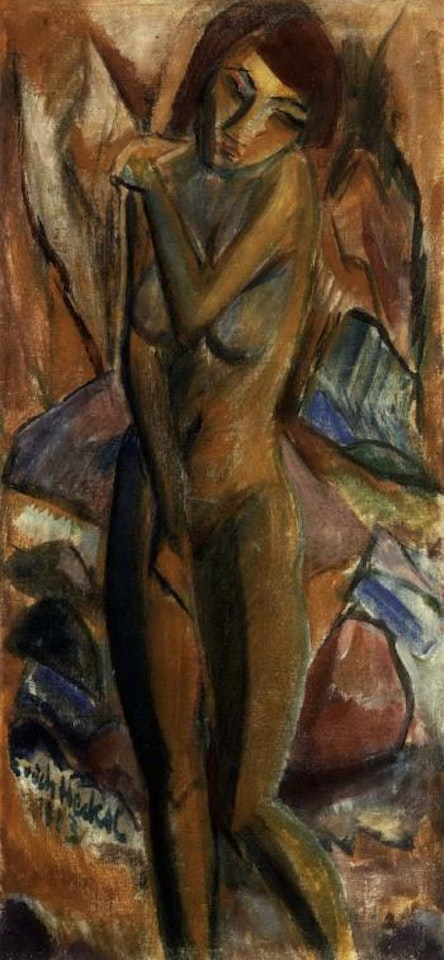 Standing female nude by Erich Heckel