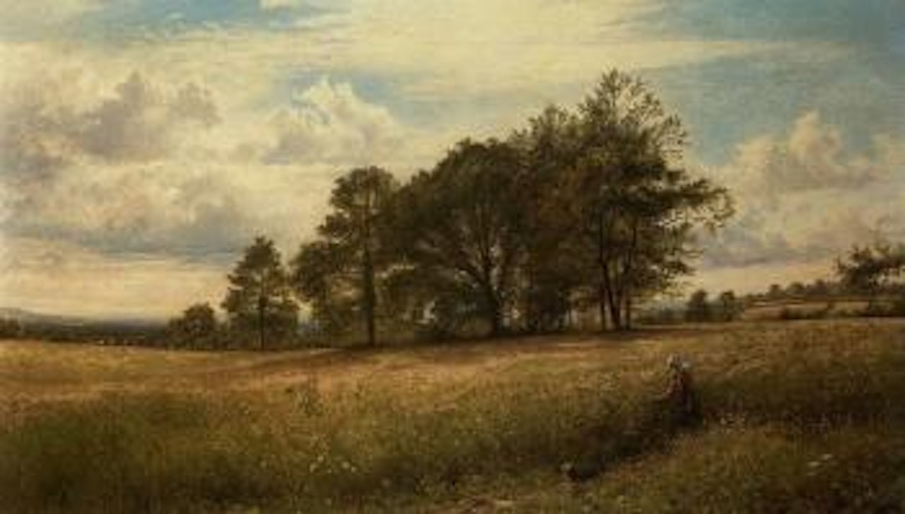 Summer time, through the hayfields, Worcestershire by Benjamin Williams Leader