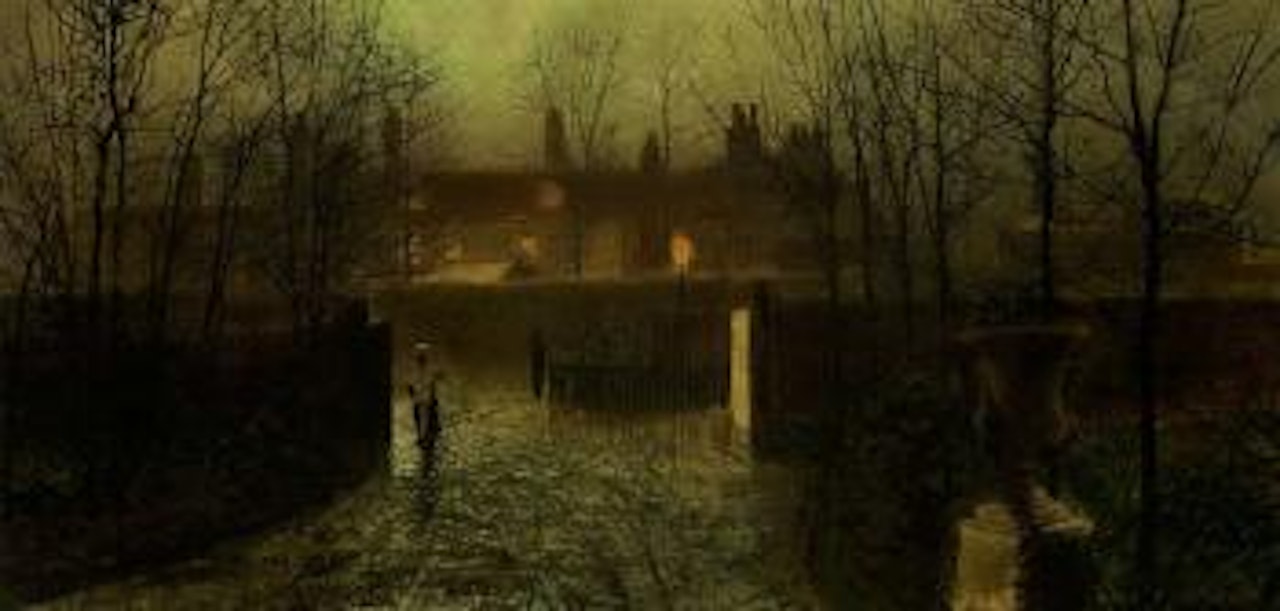 Arriving at the hall by John Atkinson Grimshaw